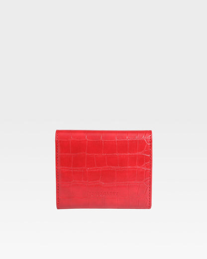 Mini Leather Wallet in Red