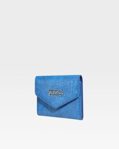 Mini Leather Wallet in Royal Blue