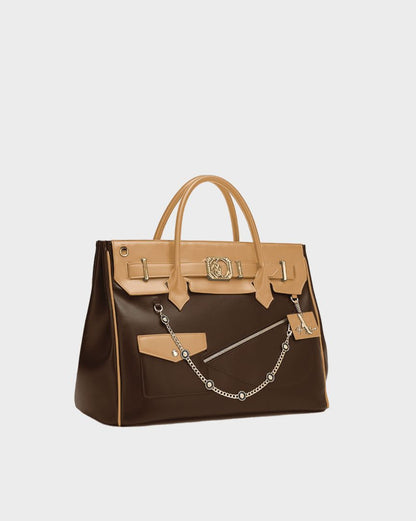 Monarch Grandeur Bag in Beige & Brown
