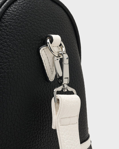 Striped Sensation Duffle Bag in Black