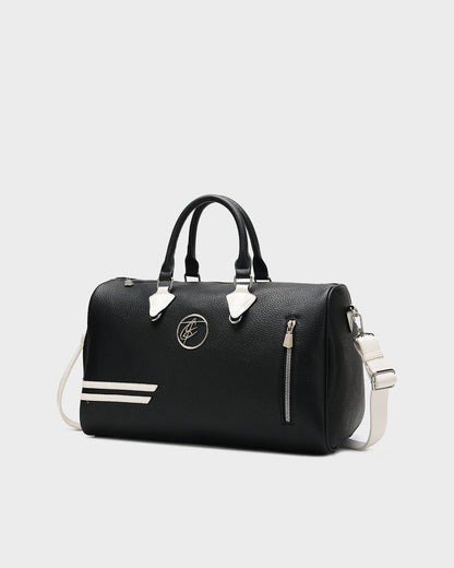 Striped Sensation Duffle Bag in Black